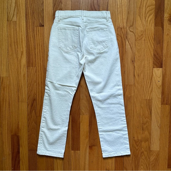 LOFT High Waist Straight Crop Ivory White Jeans Size 24 00 - Picture 2 of 4